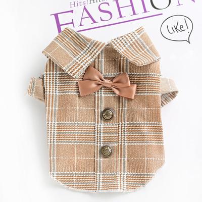 Pet Bichon Small Puppy Dog Clothes Summer Spring and Autumn Thin Couple Suit Dress Shirt