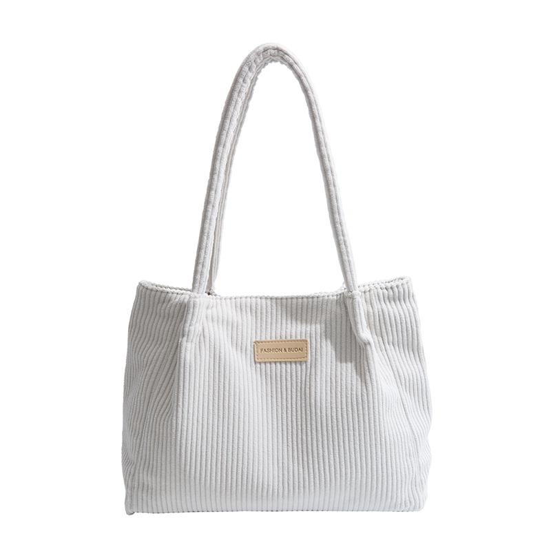 

Большая вместительная сумка через плечо из вельвета, женская сумка-тоут, сумка для школьников и студентов бежевый