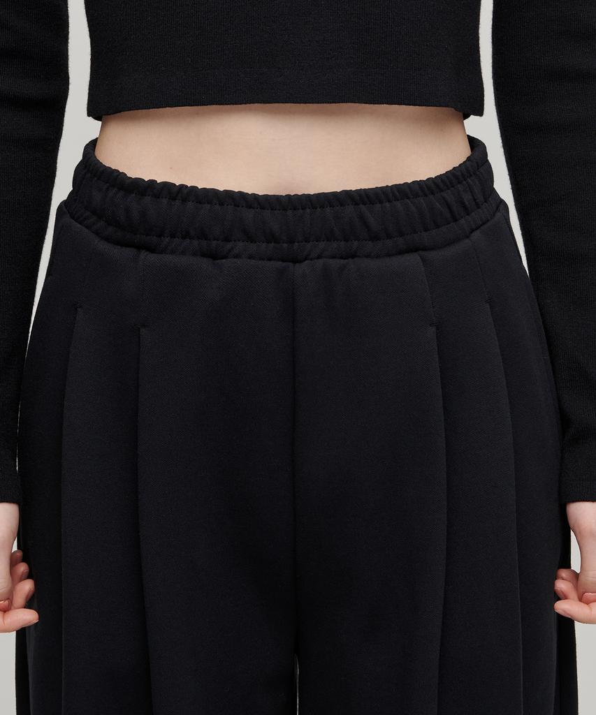 MUSINSA STANDARD WOMAN Women'S Double Knit Two-Tuck Wide Lounge Sweatpants [Black]