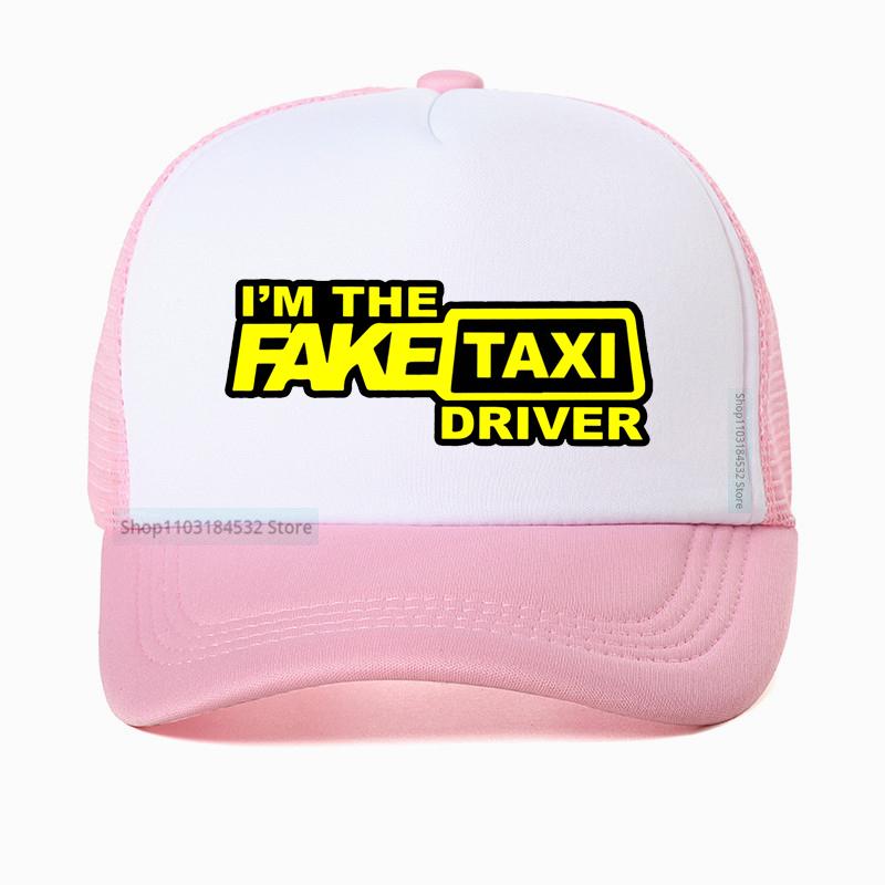 Fake Taxi Black Print Snapback Hat High Quality Mesh Breathable Summer Men Baseball Cap