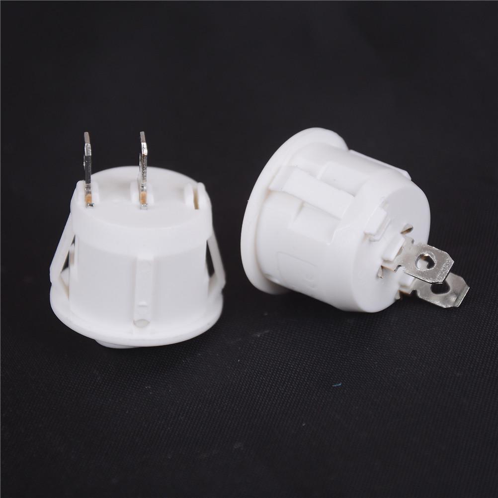 5Pcs Mini Round White 2 Pin Terminal Spst On-Off Rocker Switch Snap-In 20Mm 12V
