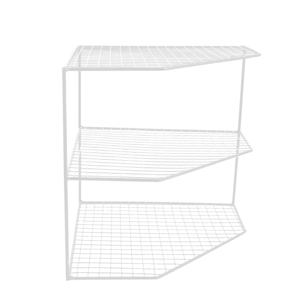 3-layers Corner Storage Rack Multifunctional Kitchen Shelf Bathroom Organizer Cabinet Metal Shelves Standing Pot Rack 24cm