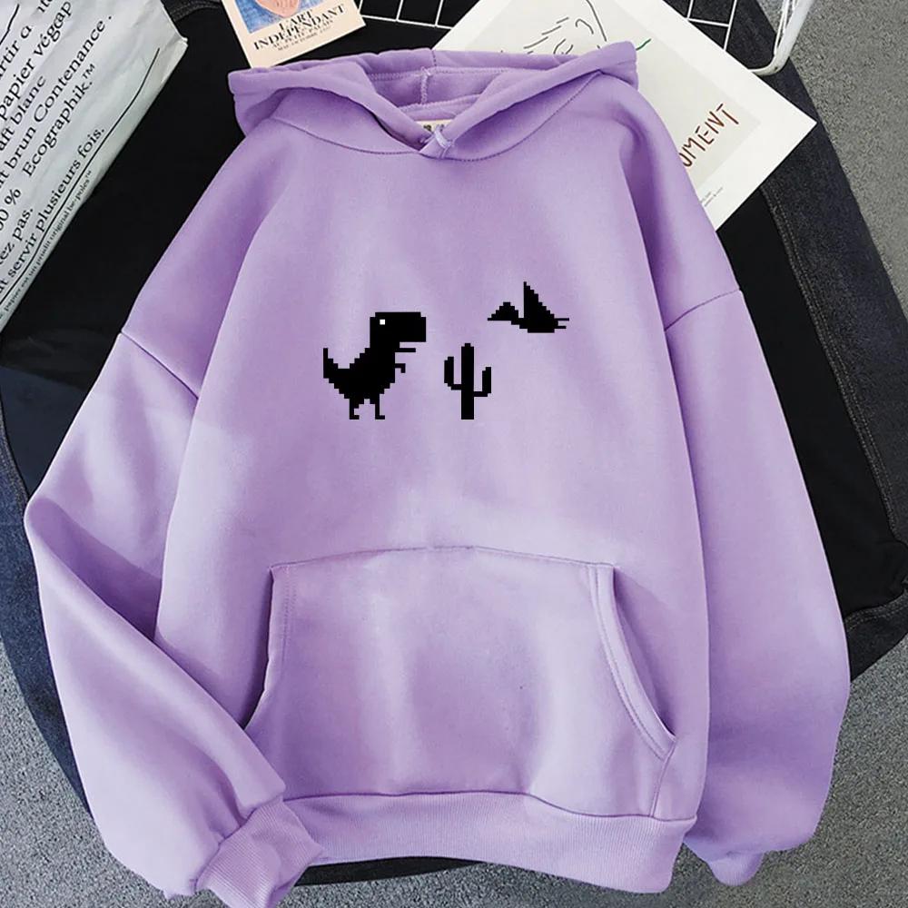 Chrome Dino New Printed Hoodie Little Dinosaur with Pocket Sweatshirt Simplicity Kawaii Clothing Funny Sudaderas Unisex Hoody
