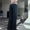 Striped Elastic Waist Velvet Loose Wide Leg Pants Women Casual Simple Bell-bottoms Fashion Trousers Autumn Winter