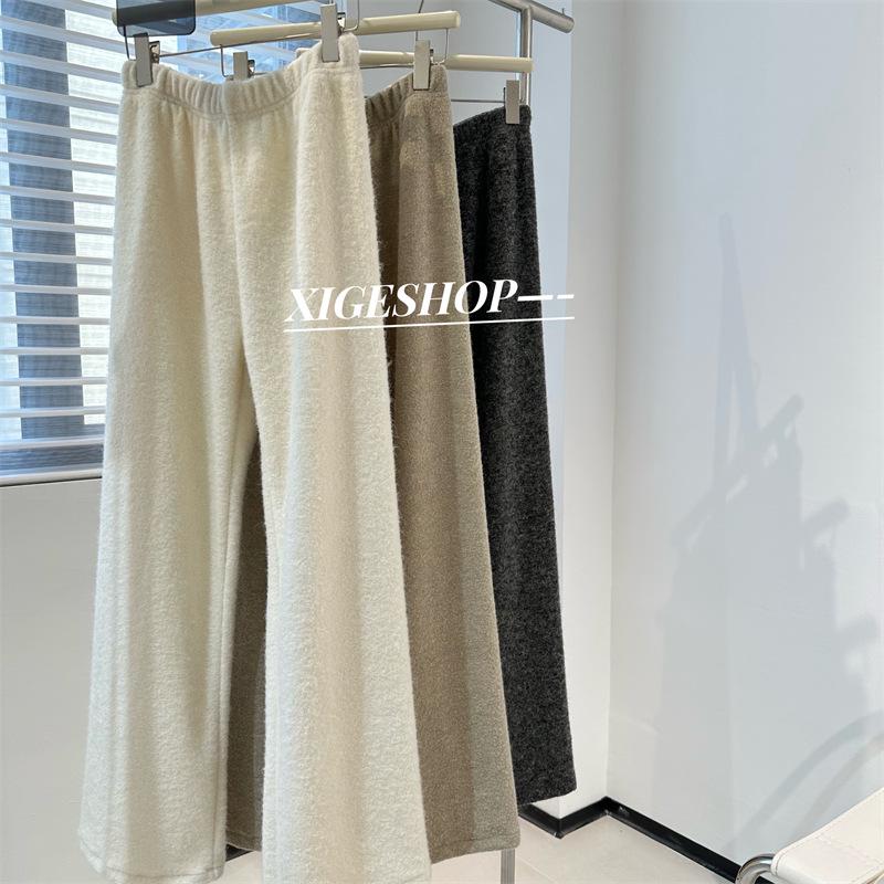 

Женские утолщенные шерстяные брюки Off-White Wide Leg - Осень/Зима, Свободный крой, Прямой покрой Large