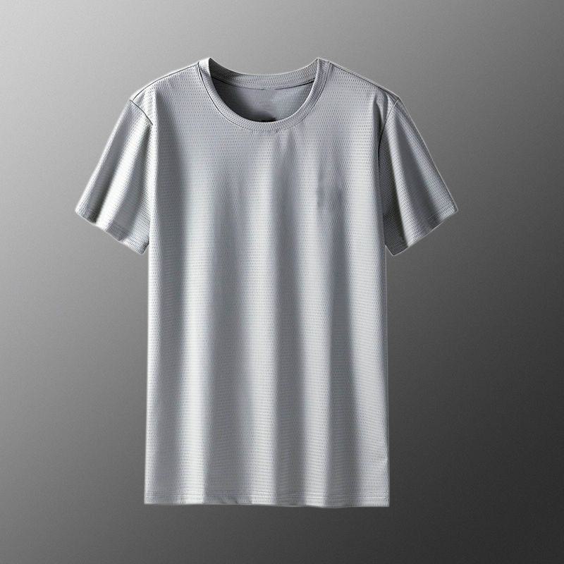 Men's 2024 Summer Ice Silk Mesh Half-Sleeve T-shirt - Trendy Casual Short-Sleeve Top