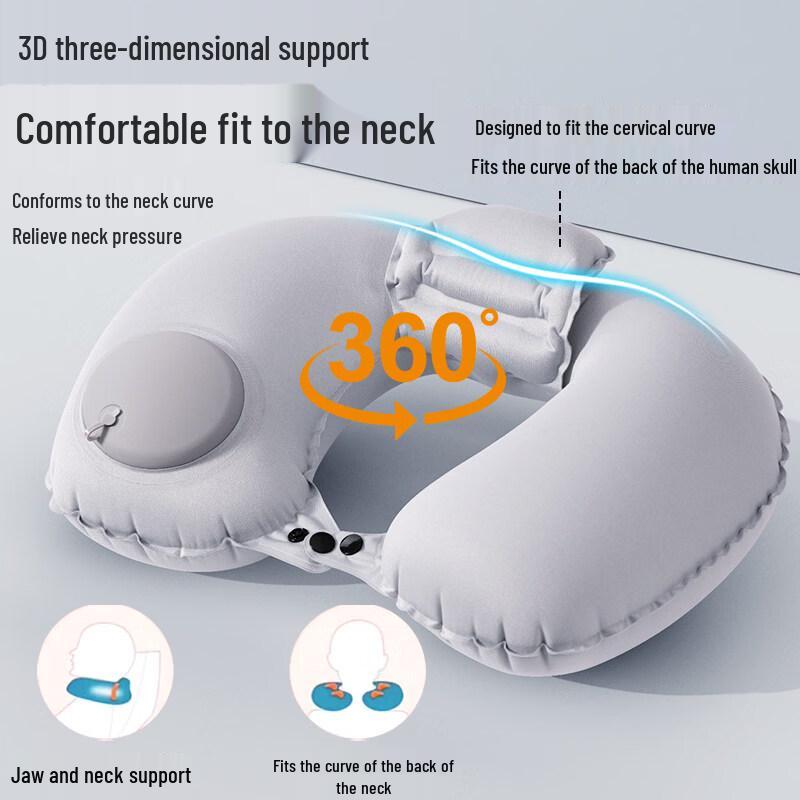 KASHICONG Press Inflatable U-Shaped Neck Pillow