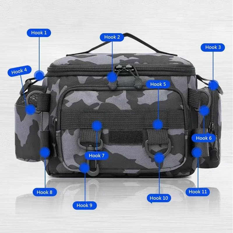 Medium and large fishing gear, shoulder bag, storage bag, portable fishing rod rack, outdoor sports bag, flying fish