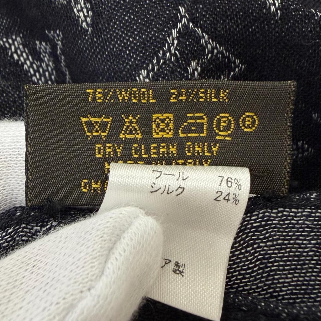 Great LOUIS VUITTON Scarf Etol Monogram Large format stall shawl black Used