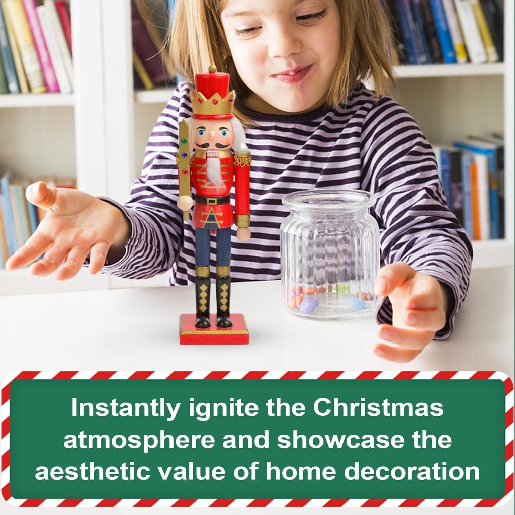 Nutcracker Christmas Decor Woodendecorative Nutcracker Figurine Ornament For Indoor Outdoor Home Porch Party Fireplace Family