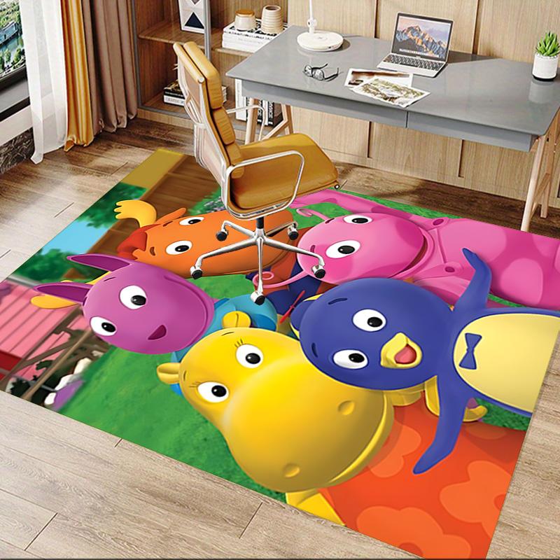 Colorful Cartoon Animal Friends Carpet For Playroom Bedroom Living Room Sofa Home Decor Kids Game Area Rug Nonslip Floor Mat