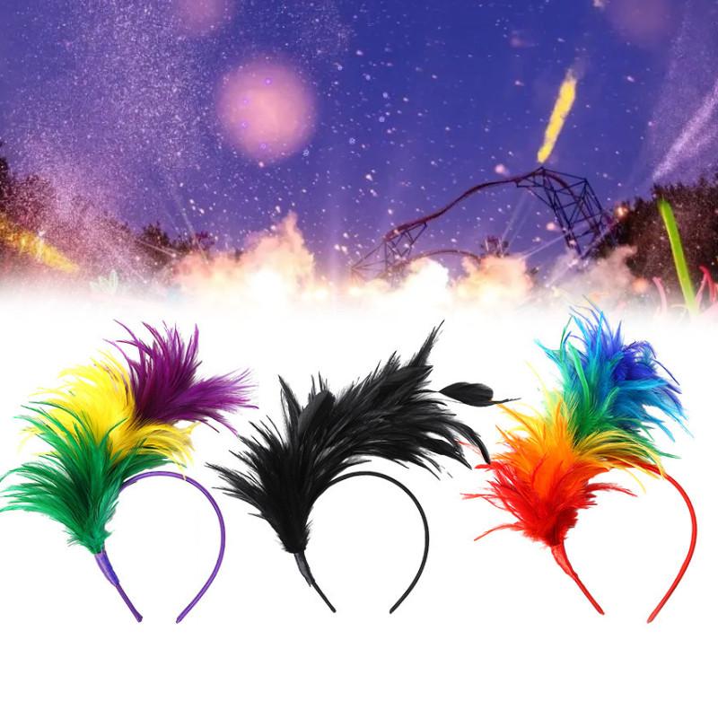 New Retro Rainbow Feather Headband For Kids Ideal For Halloween Parties And Celebrations