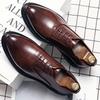 Trend Oxfords Shoes Men Classic Daily Business Social Brogues Mens Dress Shoes Vintage Office Wedding Genuine Leather Shoes For Men