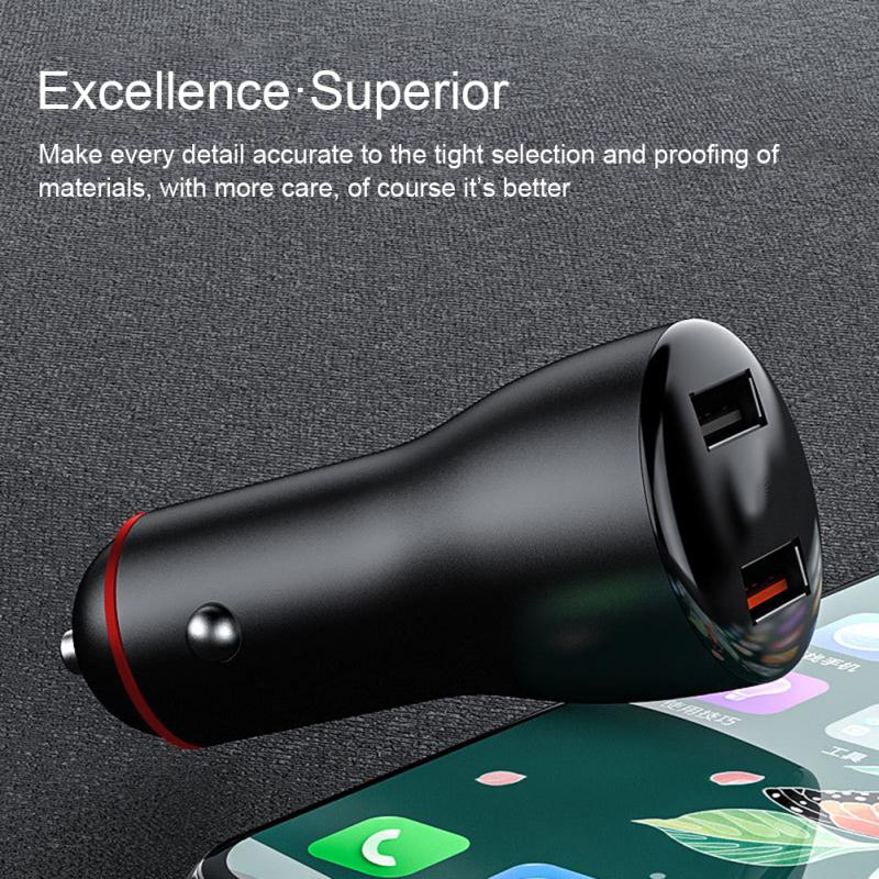 Autoladegerät 40 W, tragbar, universell, langlebig, multifunktional, Autozubehör, Licht, Digitalanzeige, Autozubehör, Dual-USB