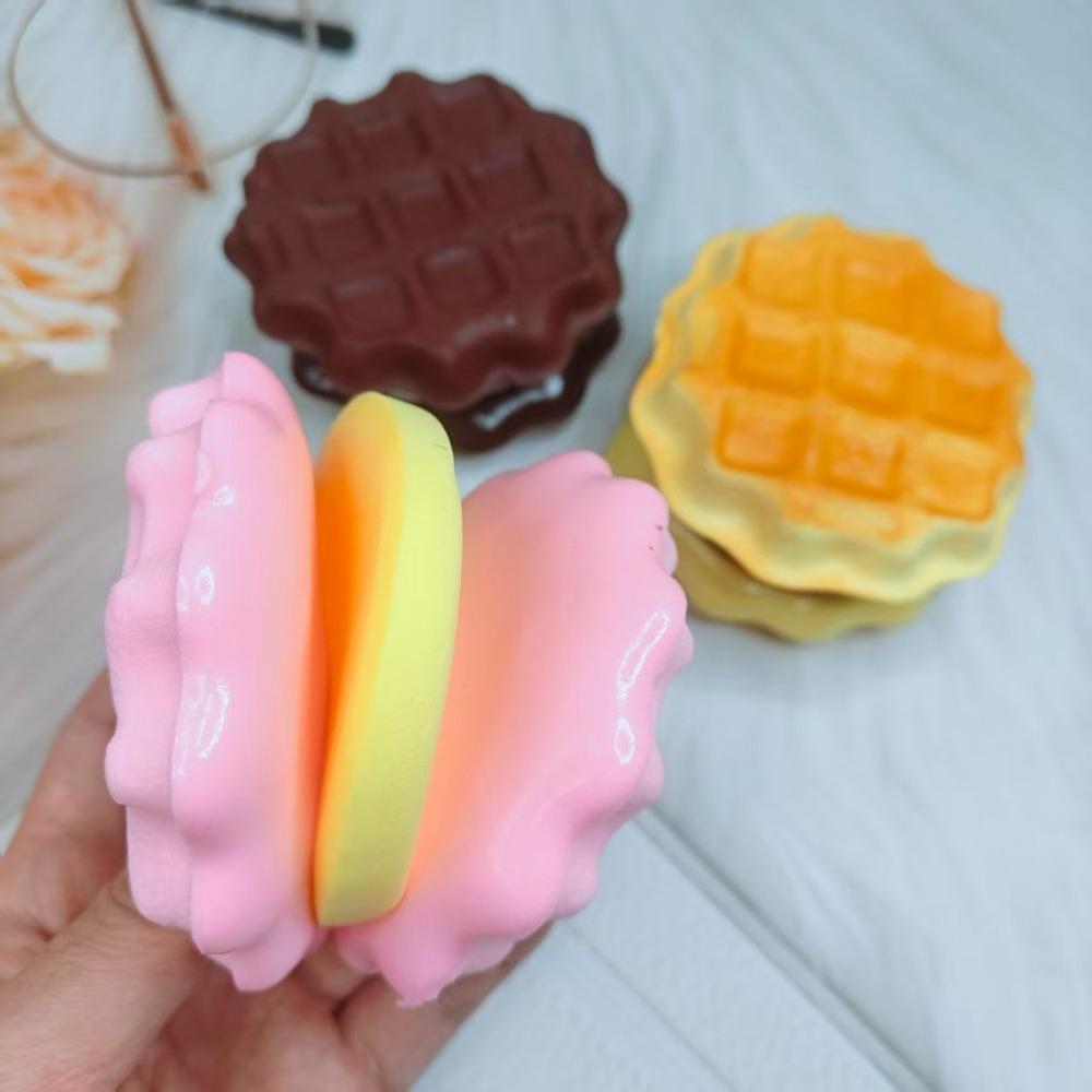 Squishy Simulated Layered Sandwich Cake Squeeze Toy Soft Stress Relief Slow Rising Sensory Fidget Anxiety Gifts for Kids Adults