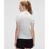 Lululemon Quick Dry Short Sleeve Polo Shirt Straight Hem  Graphic White