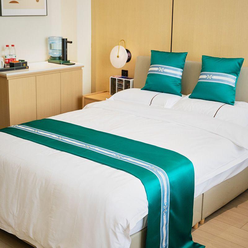 1 Stück Hotel Ferienwohnung Bettfahne Bettwäsche Leichter Luxus Einfarbig Bettende Handtuch Weich und Bequem Multifunktionales Staubdichtes Tuch Bettläufer