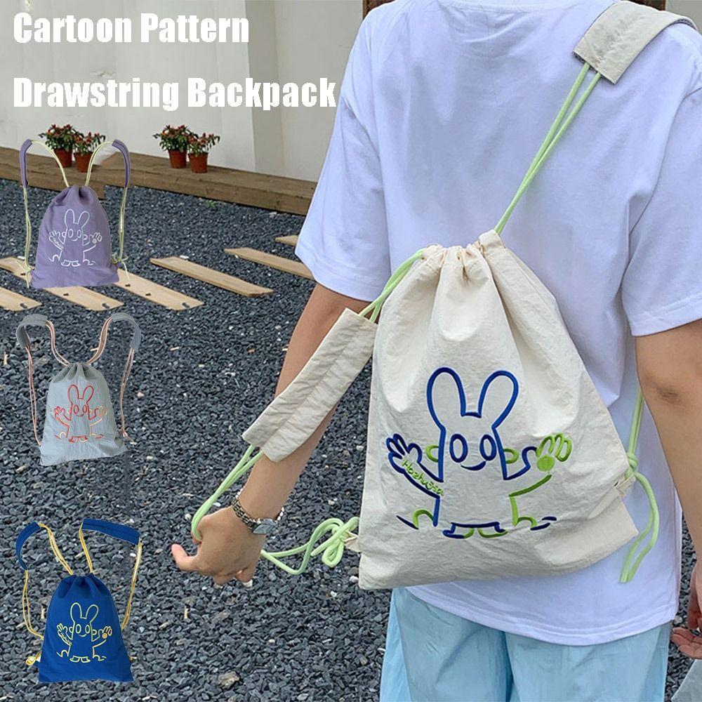 Solid Color Fitness Shoulder Bag Lightweight Drawstring Fitness Bag  All-match
