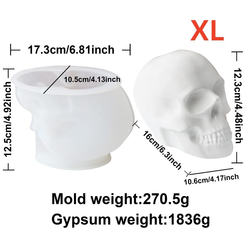 3D Skull Head Candle Silicone Mold DIY Horror Theme Epoxy Resin Craft Skeleton Shape Festive Halloween Decorations Creative Gift