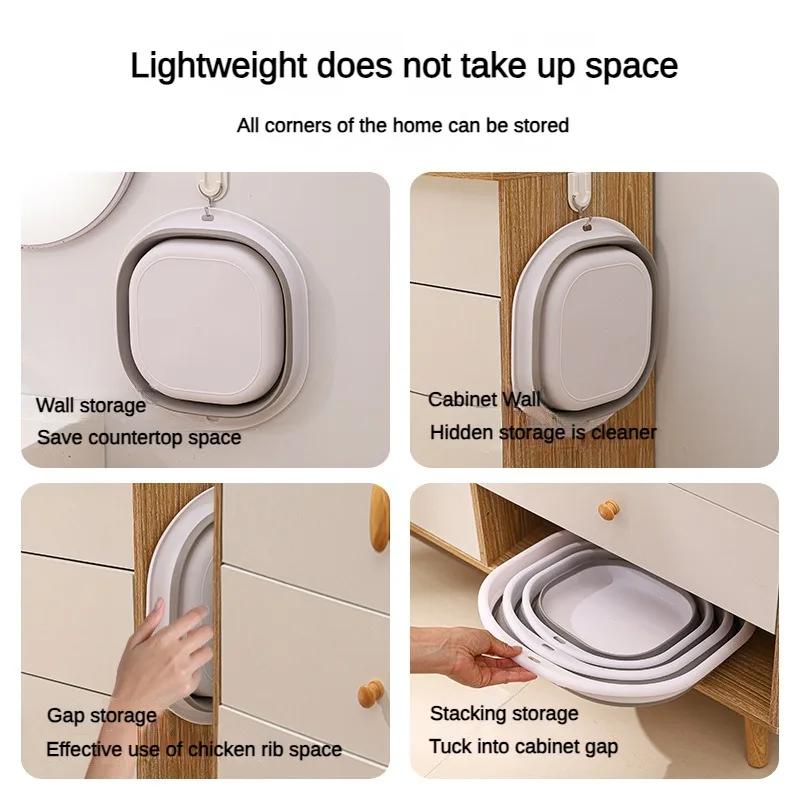 Folding Wash Basin Multi-purpose Washbasin Lightweight Hanging Collapsible Basin for Camping Sink and RV Sinks Cleaning Tool