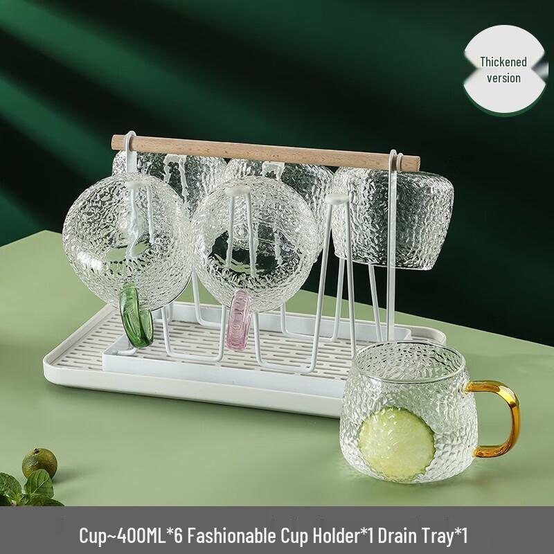 

Hammered Heat-Resistant Glass Water Cup Set