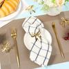 6 Pcs Decorative Napkin Buckle Gold / Silver Serviette Ring Creative Bow Napkin Ring  Party Wedding