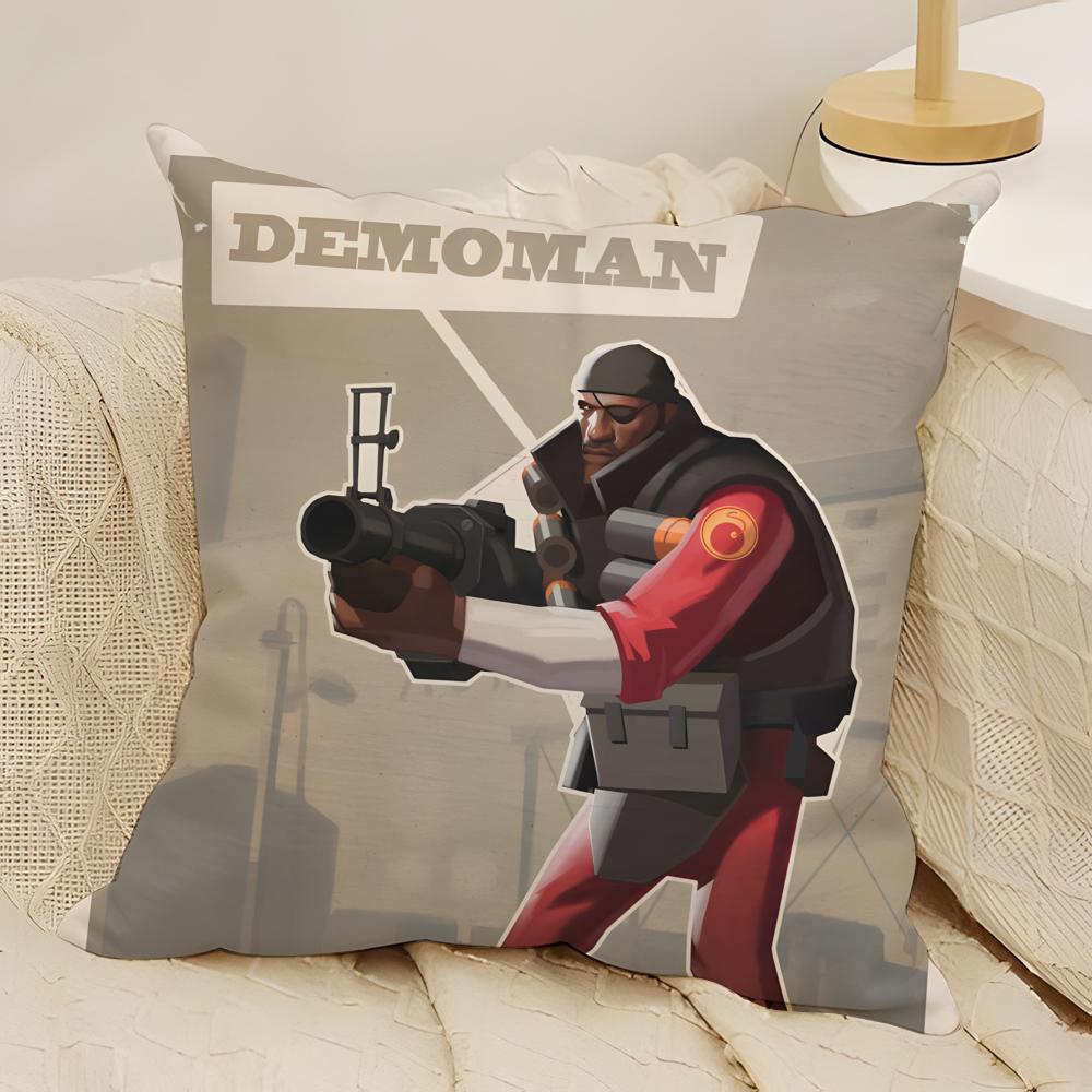 Tf2 Team Happy Game T-Team Fortress 2 Kissenbezug Natürliche Leinen Doppelseitiger Druck Sofa Heimdekoration Kissenhülle