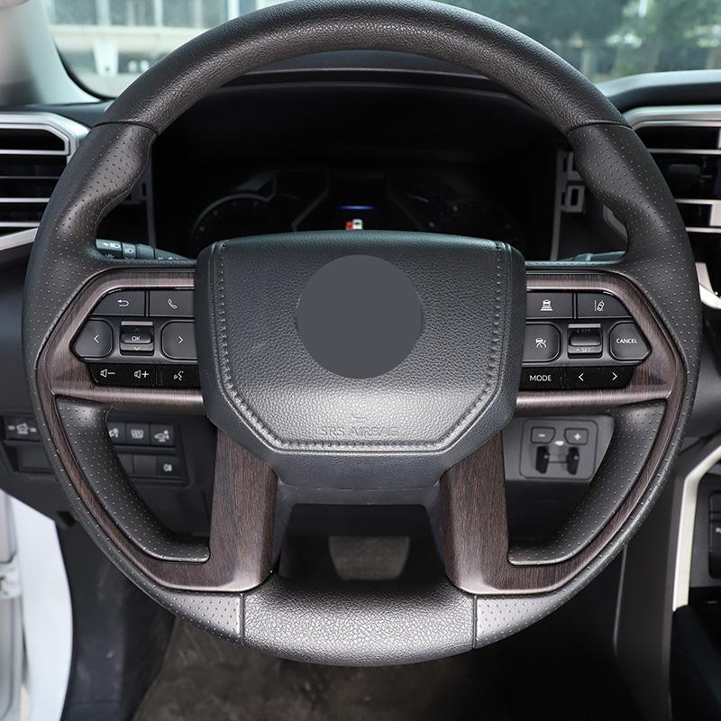 For Toyota Tundra 22-23 For Toyota Sequoia 22- ABS Carbon Fiber Car Steering Wheel Frame Cover Trim Stickers Car Accessories