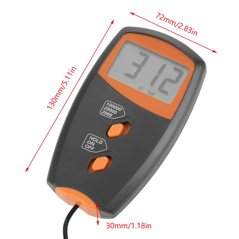 Luxmeter Illuminometer Environmental Testing LCD Display Simple Structure Light Meter for Photographer for Factory Warehouse