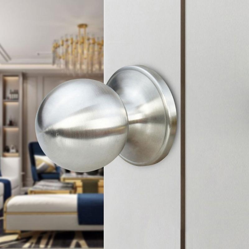 Edelstahl Drehrundes Türknaufset Griff Rund Geformter Nicht abschließbarer Türknauf für Flur, Schrank Einfach zu bedienen