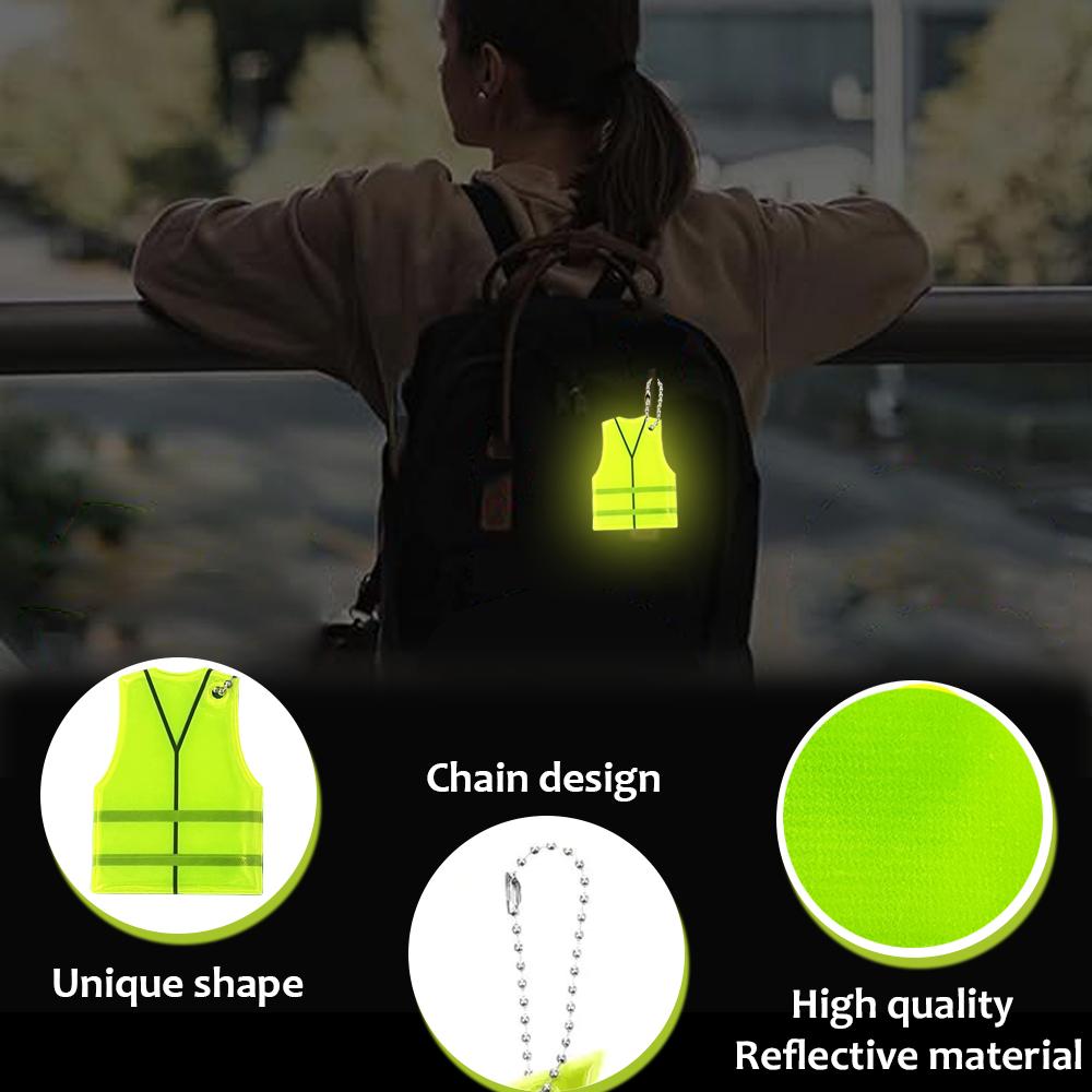Xiaomi 20PCS Double-sided Reflective Pendant Set Vest Shape Night Reflective Key Chain Accessories Backpack Pendant