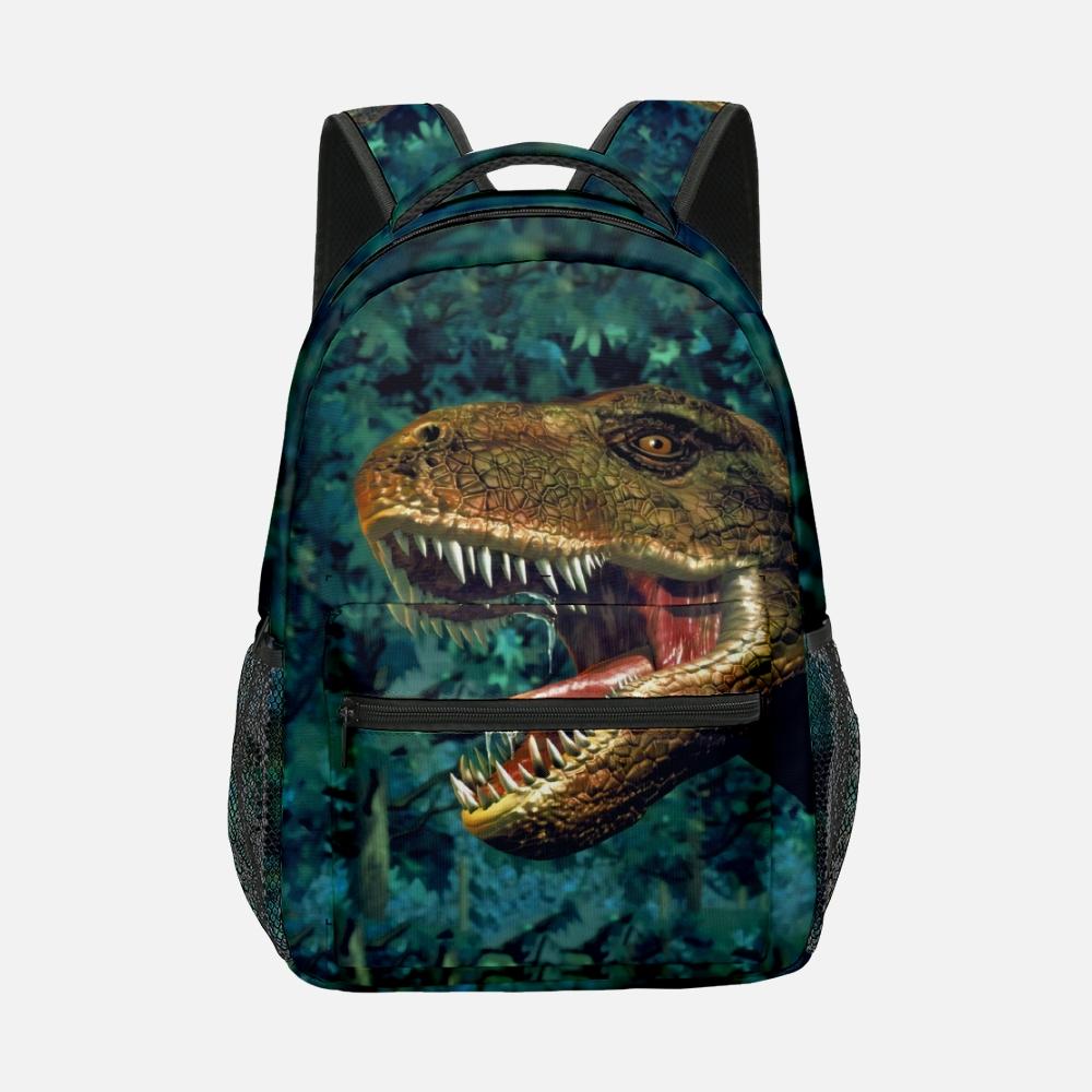 Popular Novelty Cool Dinosaur Student Bookbag Notebook Backpacks 3D Print Oxford Waterproof Boys/Girls Travel Backpacks