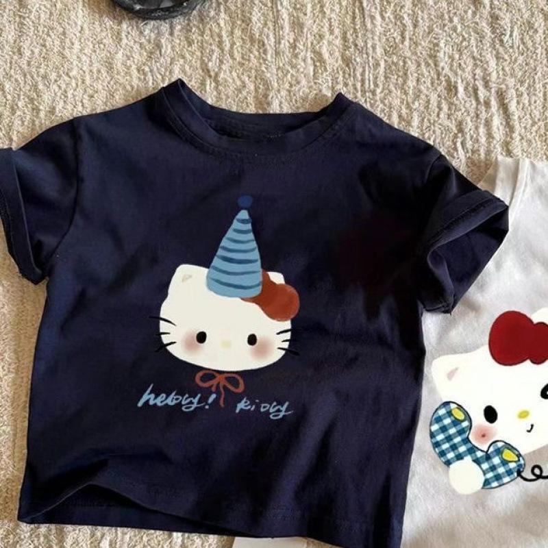 Summer Cotton Kids Cartoon Short Sleeve T Shirt Boys Girls Round Neck Top For Babies And Toddlers