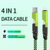 Super Fast Charging 4-in-1 Multi USB Cable Popular Nylon Jacket for Phone Watch Data Transfer Multifunctional Zinc Alloy Charger