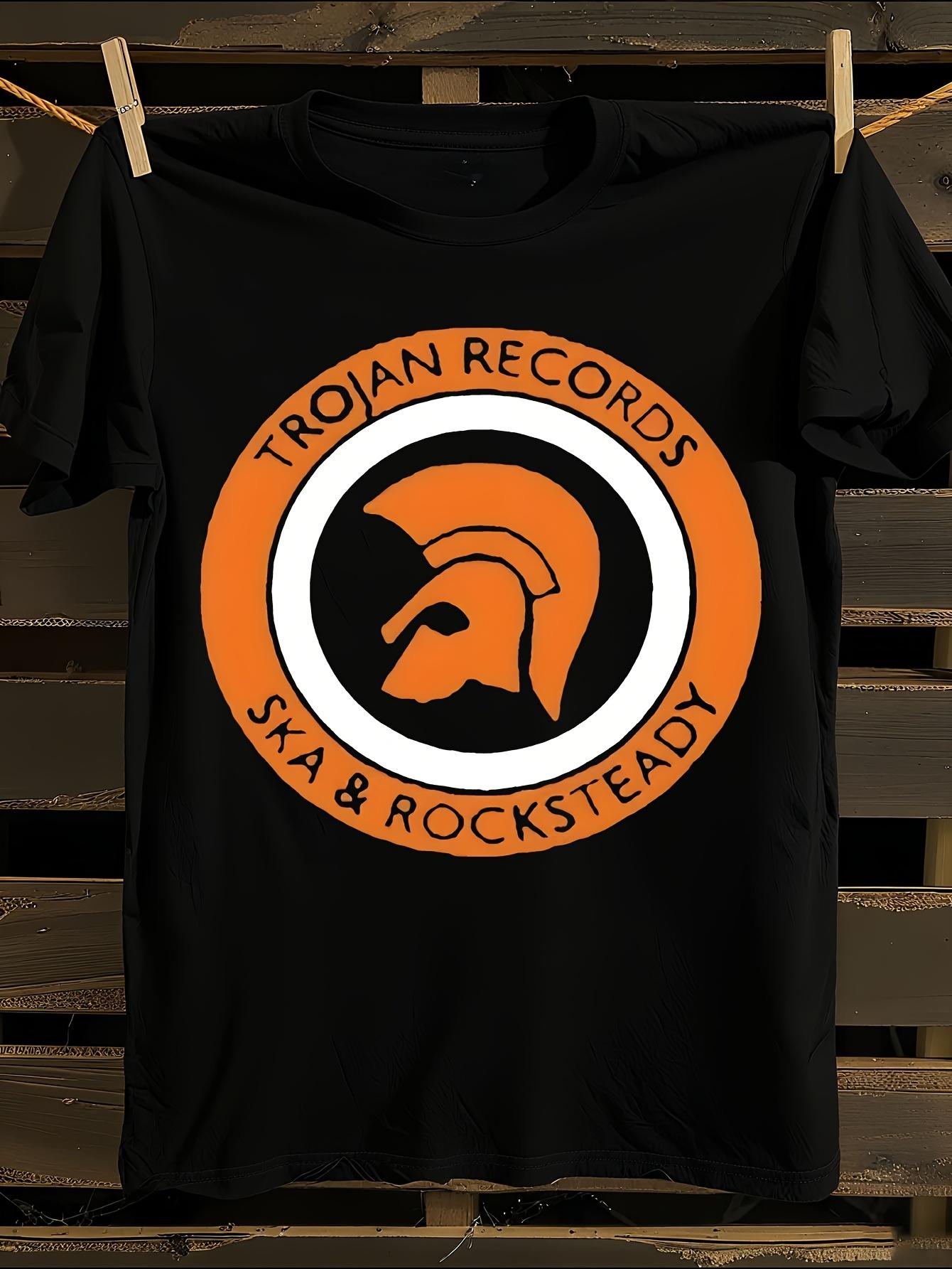 TROJAN RECORDS Oversized and Orange Graphic T-shirt M