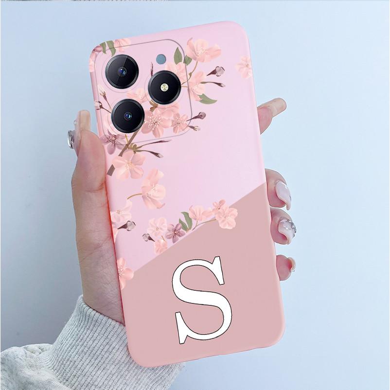 

Cute Flower Printing Case For Realme C63 C61 TPU Case for Realme Narzo N63 RMX3939 RMX3930 Soft Silicone Fashion Letters Cover Realme C63