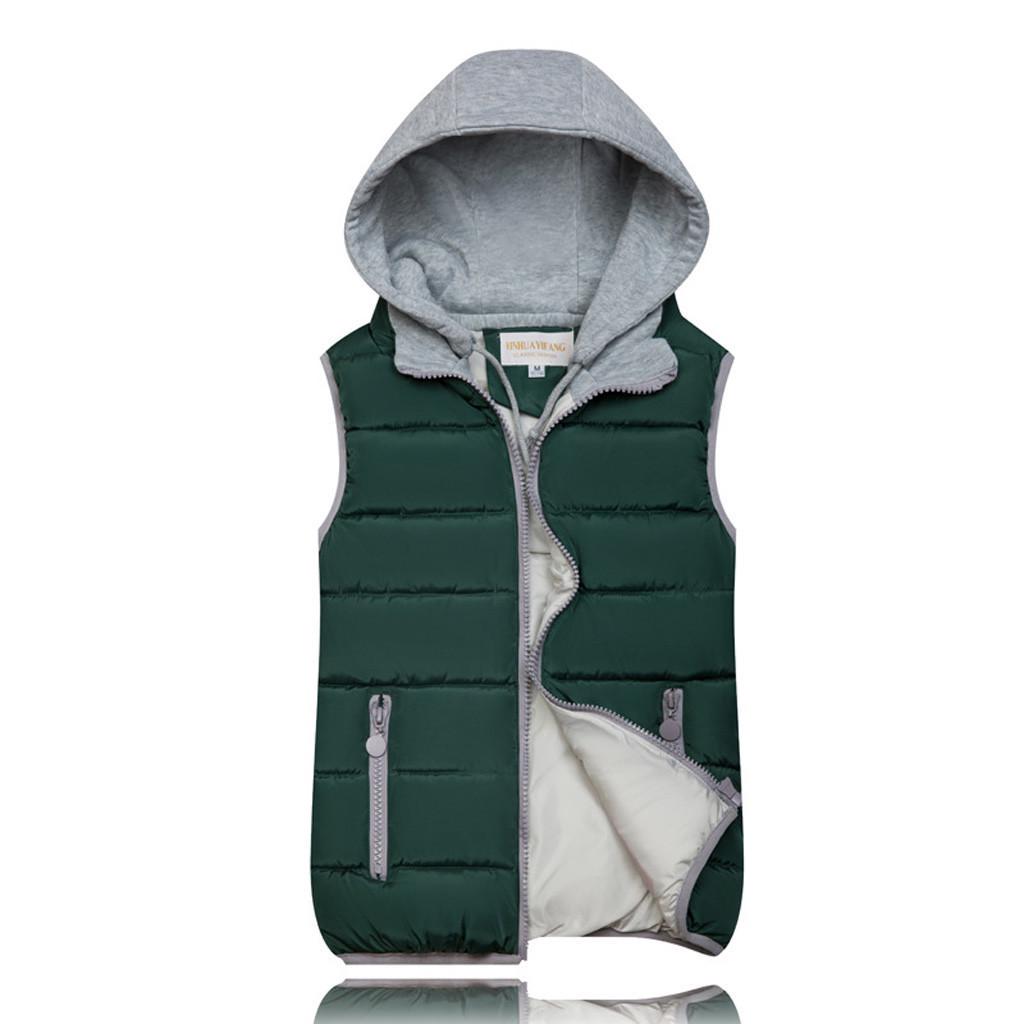 10 Colors Fashion Women Hooded Warm Cotton Padded Waistcoat Sleeveless Zipper Basic Coat