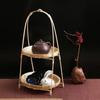 Round Snack Display Stand Weave Storage Baskets Bamboo Weaving Baskets  Kitchen Decorate