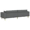 Dark Grey 250 X 77 X 76 Cm Fabric Sofa with Cushions