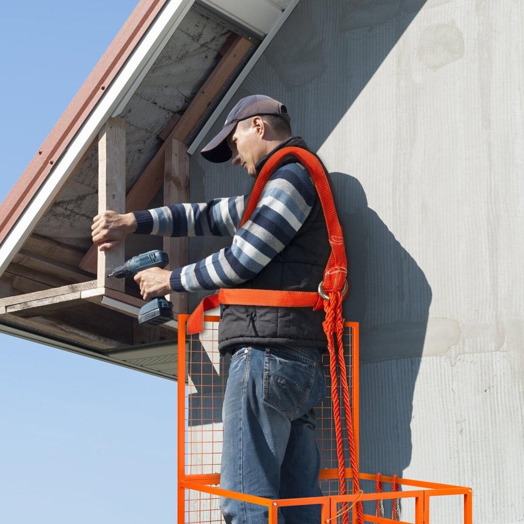 Plataforma de Trabajo de Jaula de Seguridad para Carretilla Elevadora 43x45in 1400lbs con Ruedas para Aérea