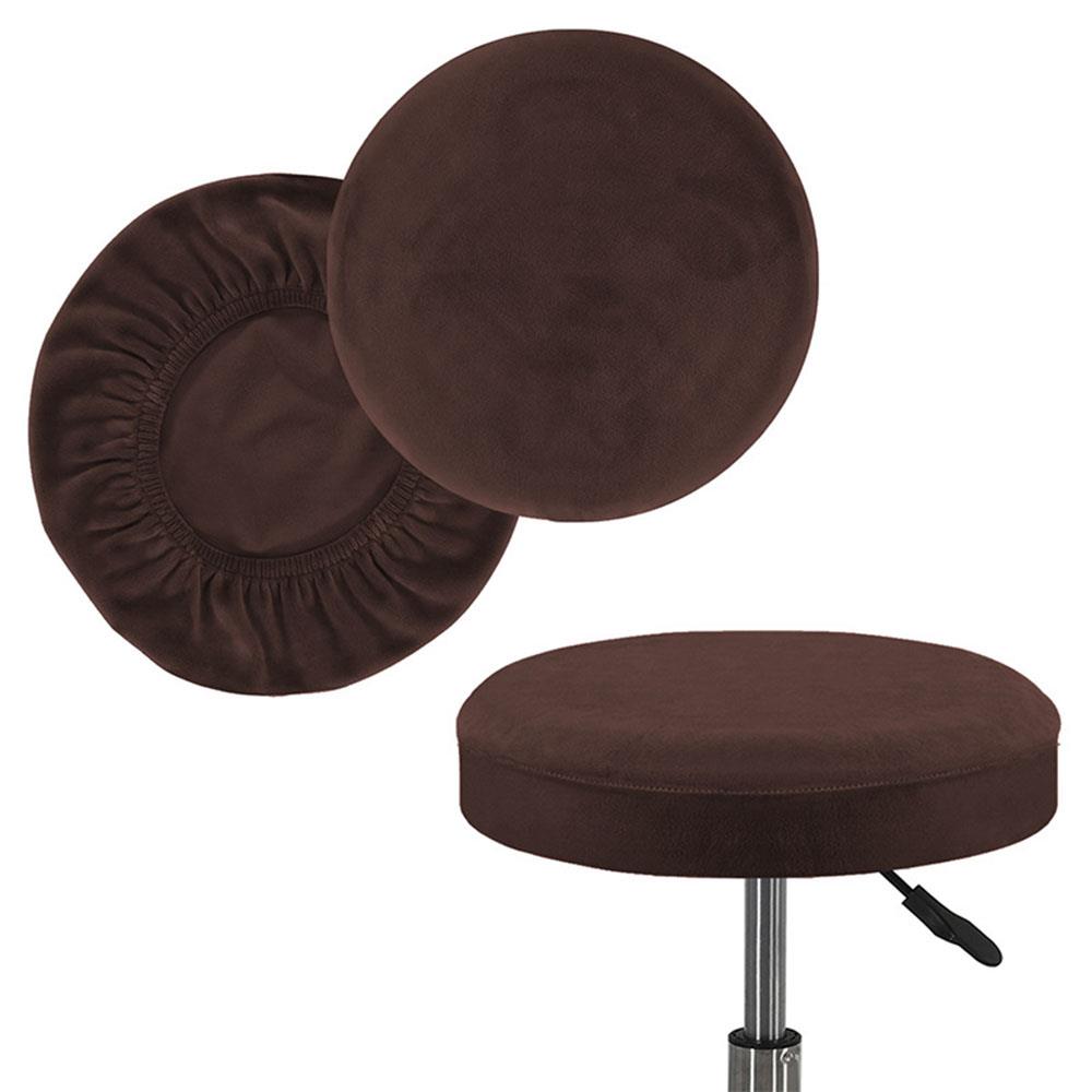 Round Velvet Stool Cover Bar Solid Color Swivel Chair Cover Universal Bar Coffee Shop Stool Cover Slipcovers 30-40cm L