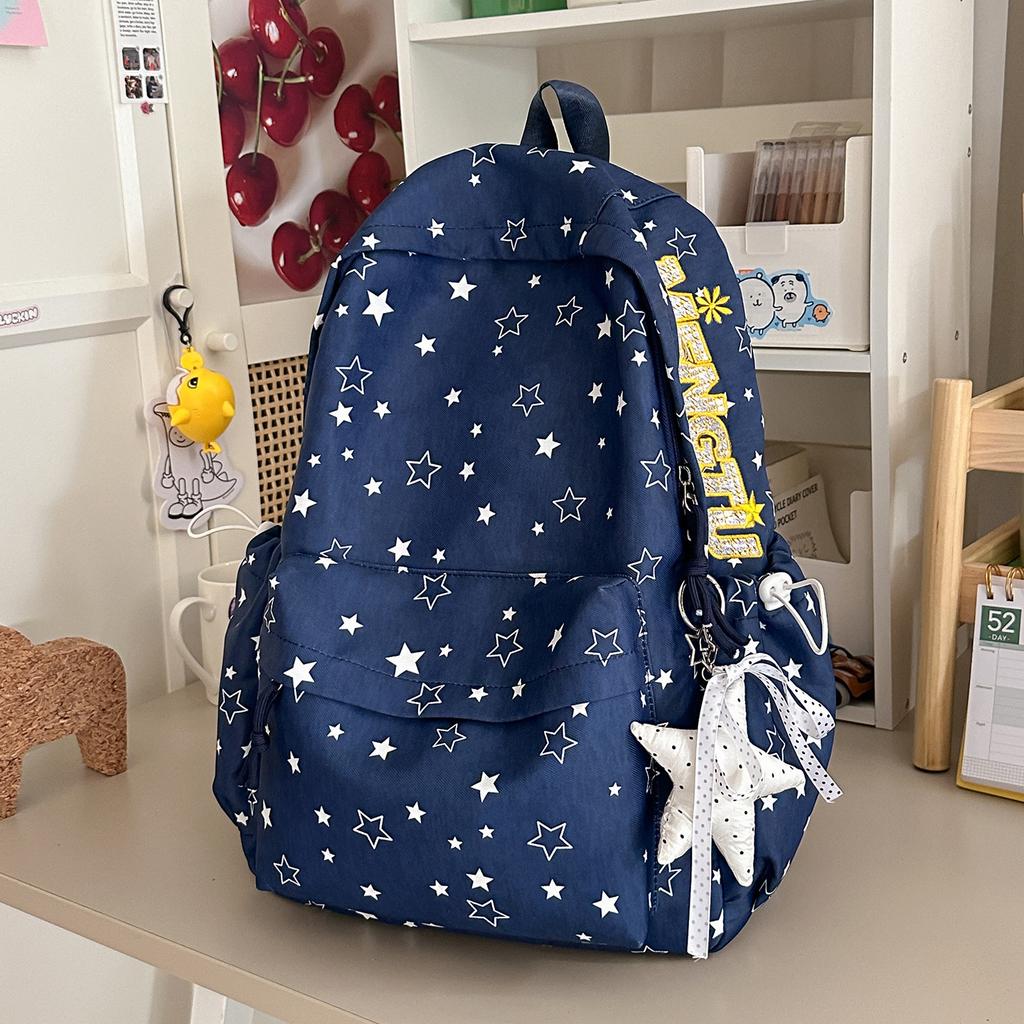 Schoolbag Korean version ins college style printed backpack female simple sweet backpack large capacity campus student lightweight schoolbag
