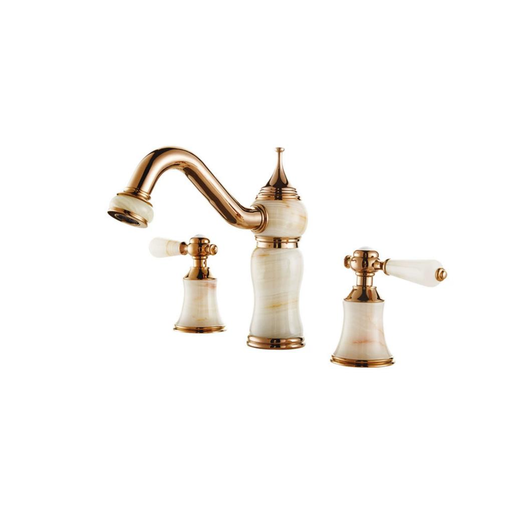 Rose Gold Bathroom Gold Faucet basin faucet Brass Jade widespread faucet Tap luxury Basin Mixer Hot Cold shower room sink Faucet