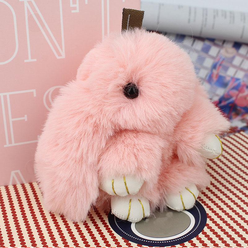 Roztomilý plyšový králíček Klíčenka Dámská Kožešinový Pom Pom Andělský Králík Kroužek na klíče Králík Pompom Plyšové Panenky Hračka Pro Dívky Taška Klíčenka do Auta 13cm