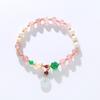 Natural Freshwater Pearl Strawberry Crystal Pendant Bracelet Bangles Women Fashion Jewelry Accessories Gift