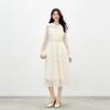 Elegantes Midi-Kleid mit Spitzen-Puppenkragen