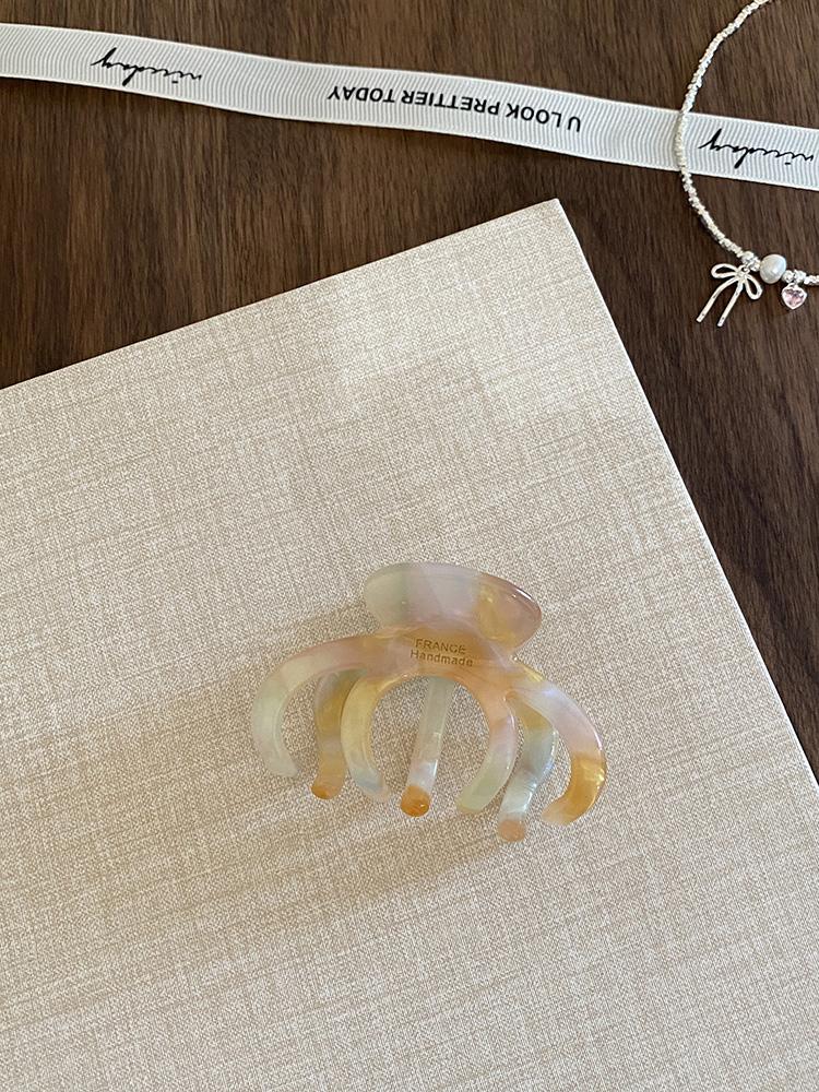 Koreanische Mode Haarklammer   ins Kürbis Mittel Acetat Greifer Einfacher Französischer Stil Halb Hochgesteckt Haar Hai Greifer Haaraccessoire