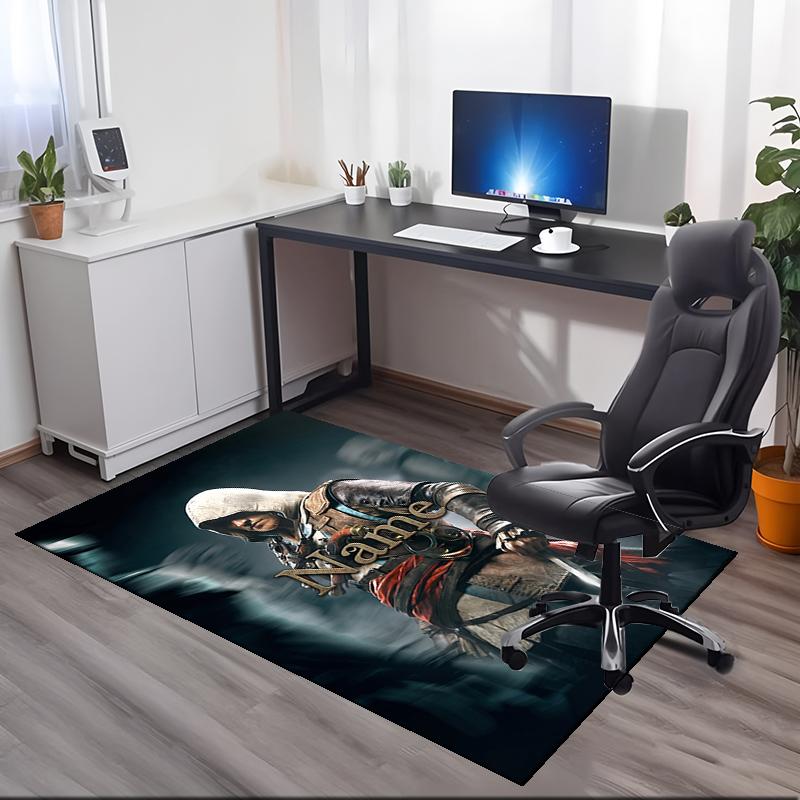 Custom Name Assassin'S Printed Carpet Rug For Office Chair Living Room Bedroom Kitchen Room Decor Gifts