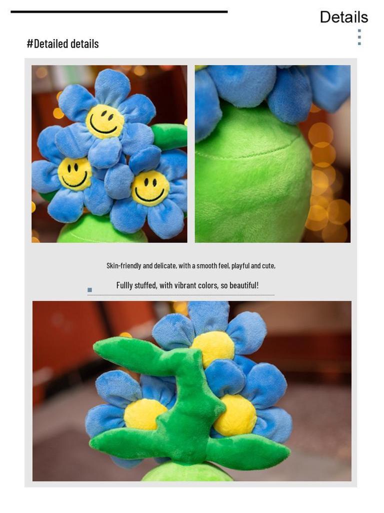 Sunflower Doll Plush Toy - Small Potted Plant Ornament for Home or Office Decor