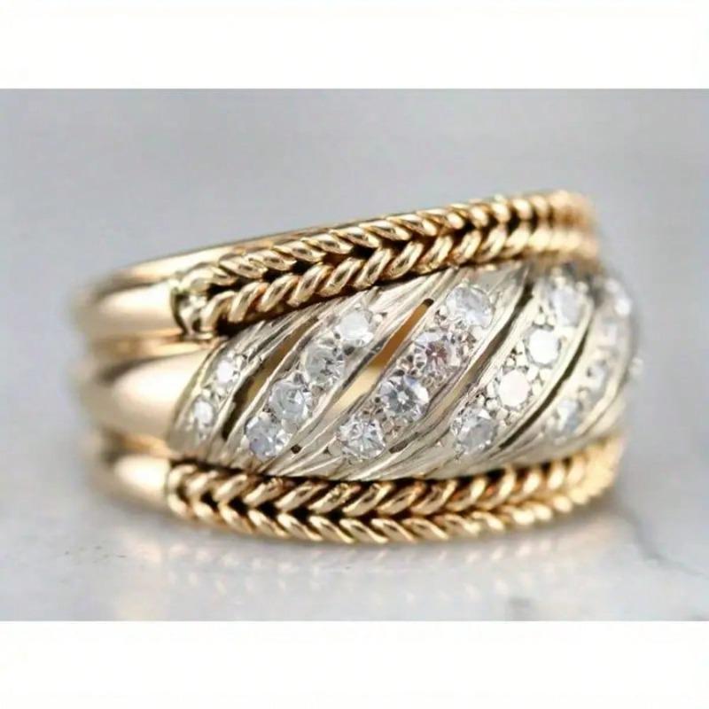 Damenring mit funkelndem Zirkonia, Perfektes Jubiläums-/Valentinstagsgeschenk für Freundin, Geeignet für Verlobung/Hochzeit